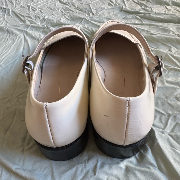 Anthropology Intentionally Blank Rafters Cream Matte Leather Mary Jane Heel 9 - Picture 4 of 8